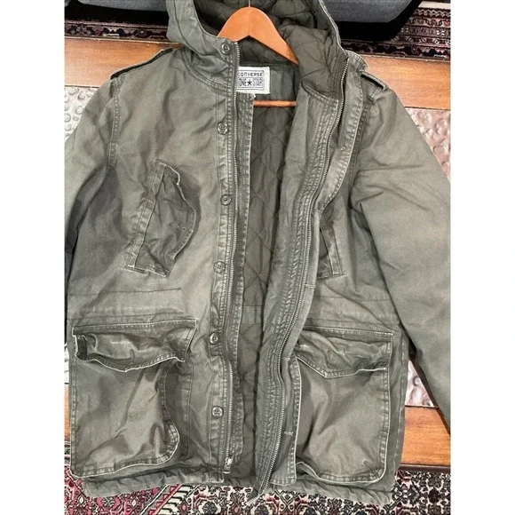 Converse Military Field Jacket, Army Green, Men's Small, Farm Chore Coat, Lined - Picture 10 of 16